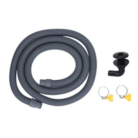 Marine Bilge Pump Hose,0.75in Plumbing Kit,6.56 FT Long with 90 Degree Fitting Check Valve Thru Hull Scupper Flapper Valve for 750GPH Bilge Pump,Stainless Steel Clamps (Black)