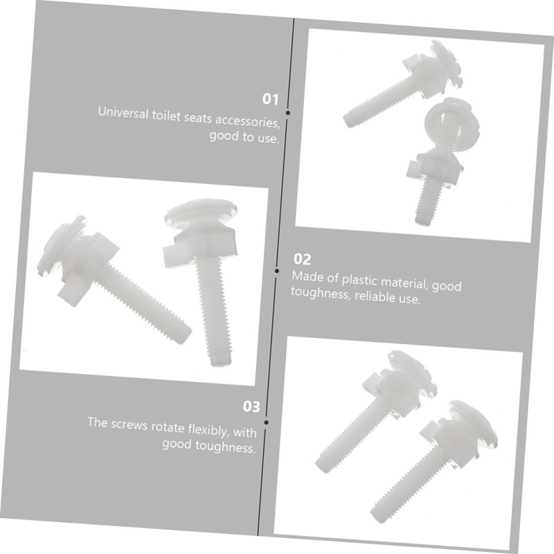 SHINEOFI 2Pcs Toilet Seat Mounting Bolts with Washers Wear Resistant