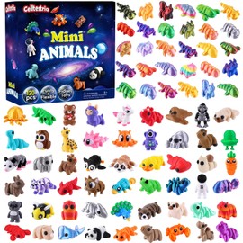 Celltestria 120Pcs 3D Printed Animals for Kids Mini 3D Printed Figurines for Goodie Bags Classroom Prize Rewards Flexible Articulated Fidget Toys for Party Favors Gifts Exchange