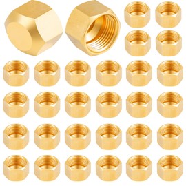 Breezliy 100PCS 3/8-Inch Brass Compression Cap Stop Valve Cap,Brass Compression Fitting (100pcs Stop Valve Cap)