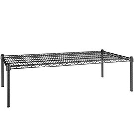 24" x 48" NSF Certified Black Epoxy Dunnage Shelf with 14" Posts. Best variant for Home, Cottages, Villas, Garage, Clinic, Nursing and Care Homes, Research Center, Hospital, School, Offices, Shelters