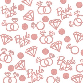 HQKJGSYX 100 PCS Confetti Poppers Table Confetti Wedding Décor Rose Wedding Table Confetti, Bridal Shower Decorations Bride To Be Confetti Glittering Diamond Ring I Do Engagement Party Table Scatter