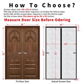 CHIYUNS Magnetic Thermal Insulated Door Curtain 36 x 82 inch, Transparent Door Cover, Keep Warm in Winter Cool in Summer, Self Sealing, Pet and Kid Friendly