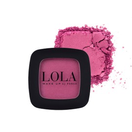 Lola Make Up by Perse Mono Eyeshadow with Natural Ingredients Vegan and Cruelty-Free Eye Makeup Palette High Coverage Satin Eye Shadow for Women, Dark Pink (028)