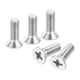 sourcing map 30 pcs M6-1x18 Machine Screws Phillips Pan Cross Head Screws Fasteners Bolts 304 Stainless Steel Silver for Wall Socket,House Repairs