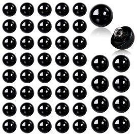 50Pcs 10mm Black Buttons, Round Pearl Buttons, Earl Decorative Buttons, Buttons for Sewing, Sewing Buttons, Half Ball Pearl Buttons Round Shape Pearl Buckles, Crafting Sewing Circle Hook Buttons