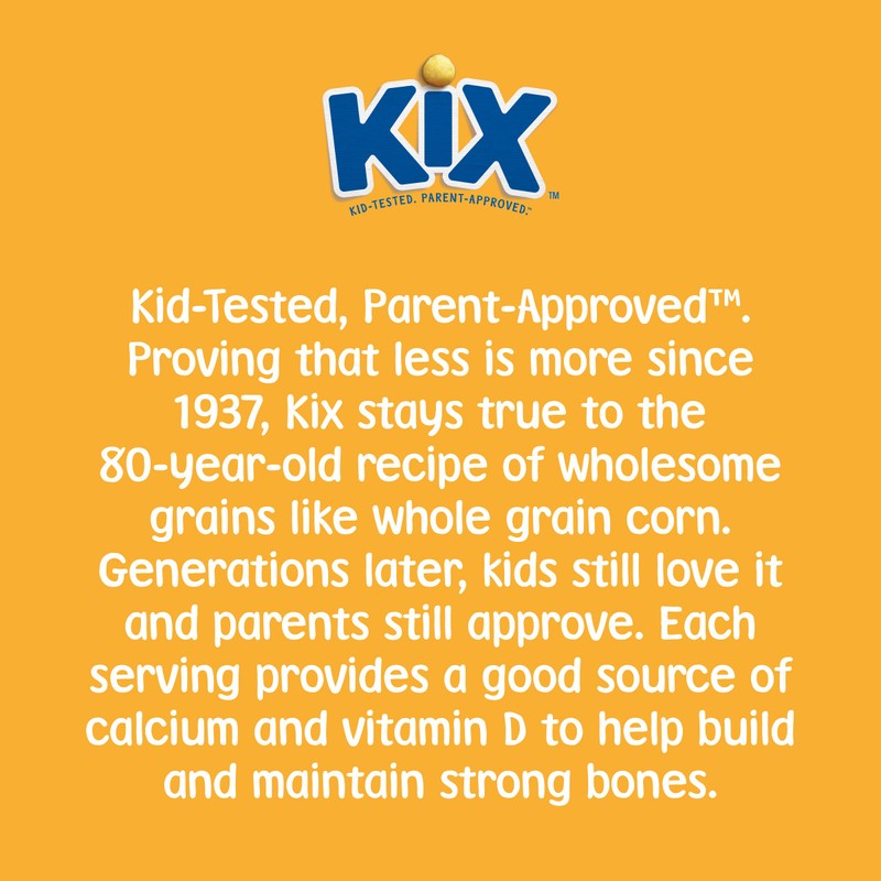 Kix Whole Grain Breakfast Cereal, Crispy Corn Cereal Puffs, Family