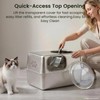 Large Enclosed Stainless Steel Cat Litter Box with Mat &