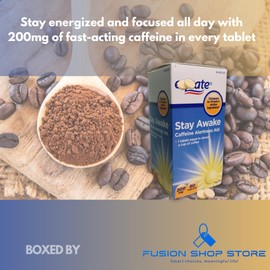 Equate Caffeine Tablets- Stay Awake 200mg, 80 Count (Pack of 1), Boxed by Fusion Shop Store