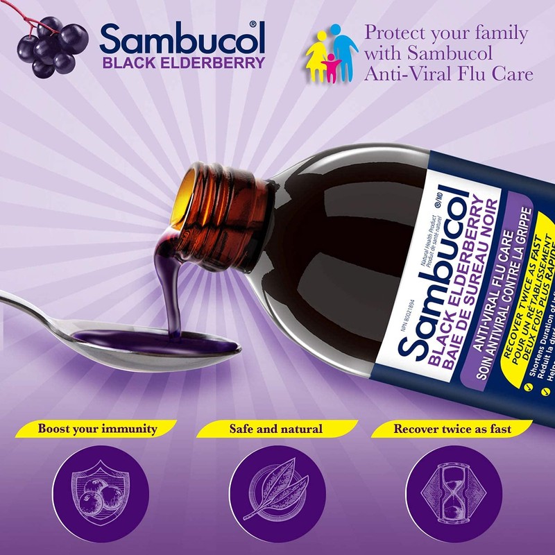 Sambucol Black Elderberry Anti-Viral Flu Care | Quickly Relieves Cold