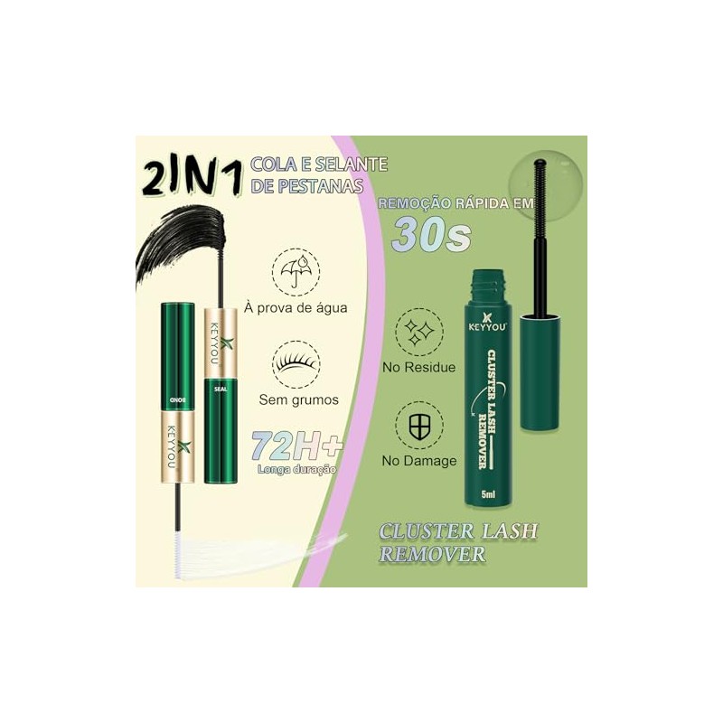 KEYYOU Kit de pestañas postizas Wispy Lash Clusters Angel Plus,