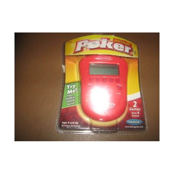 2006 Mattel, Inc. Radica Pocket Poker Draw Poker & Deuces Wild LCD Handheld #17008