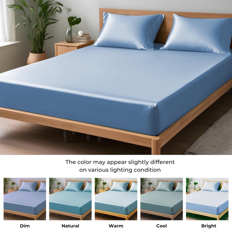 Linenwalas 100% Natural Bamboo Only Fitted Sheet With Secure Elastic