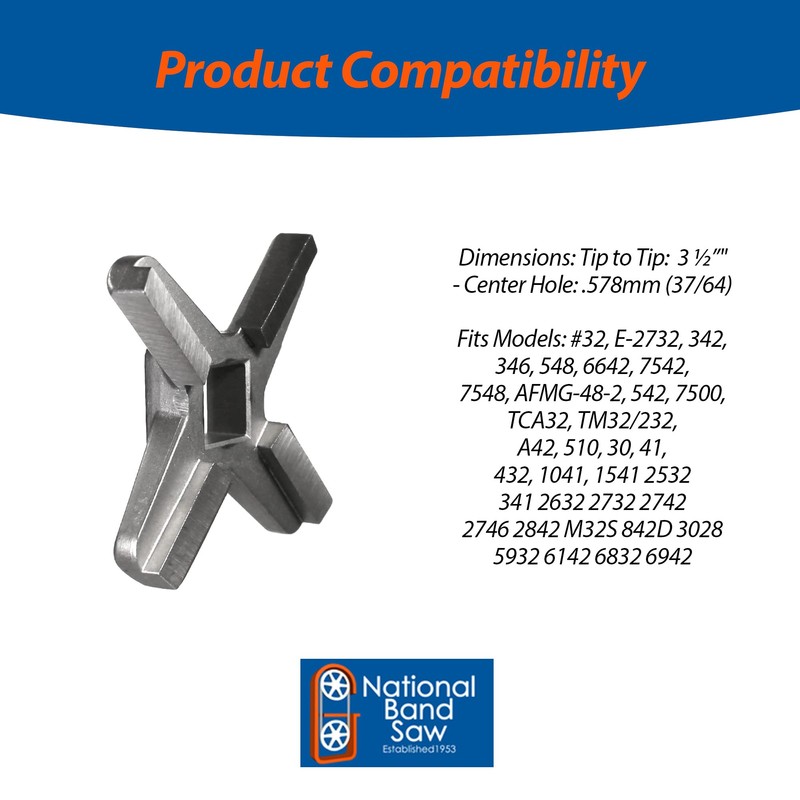 National Band Saw #32 Meat Grinder Knife Set – Durable