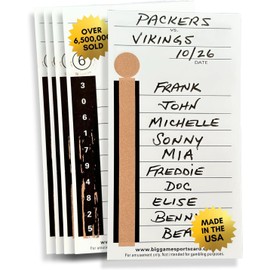  10 Line Football Sports Strip Cards - 50 Cards with Different Number Sequences - Made in The USA - Over 6,500,000 Cards Sold - for Basketball, Baseball, Ice Hockey, Soccer, Volleyball & Rugby Games