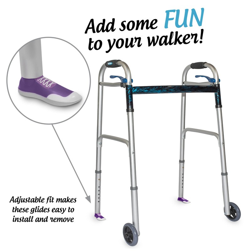 Sneaker Walker Glides for 1" Walker Tubes - Purple -