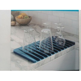 Kraus Self Draining Dish Drying Mat 8 1/8” x 14 ¾” Blue Silicone Sink Mat Cyan
