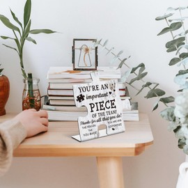 TRCENDE Team Thank You Puzzle Office Gifts Retirement Goodbye Farewell For Coworkers, Appreciation Gifts for Boss Lady Manager Leaving Gift, Metal Puzzle Office Decorative Signs & Plaques xpp238