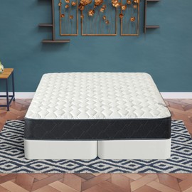 Continental Sleep, 4-Inch Sturdy Wood Box Spring for Mattress Support - Durable and Fully Assembled, Natural Wood Foundation for Full, White