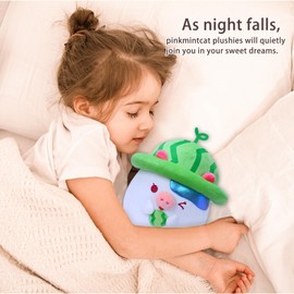 pinkmintcat 8" Mushroom Watermelon Cow Stuffed Animals - Cute Plushies & Soft Plush Toys, Stuffed Cow Plush for Girls, Fluffie Stuffies Throw Pillow Decoration Gift for Baby Girls Boys