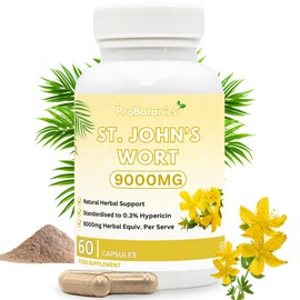 St John’s Wort Capsules 900mg Per Serving (10:1 Extract Equivalent. to 9000mg) | 0.3% Hypericin | Traditional Herbal Support for Mood & Natural Stress Support Supplement - 60 Capsules
