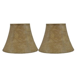 Urbanest Softback Bell Lamp Shade, Faux Leather, 5-inch by 9-inch by 7-inch, Spider-Fitter, Set of 2