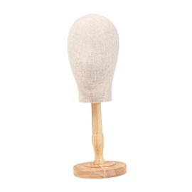Milageto Mannequin Head Model Hat Display Stand Wooden Support Versatile Height 56cm for Professional or Personal Use Portable , Style B