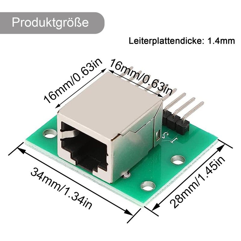 GERUI 7pcs RJ45 Connector Breakout Board 8-Pin Headers Network Port