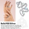 Suplight 925 Sterling Silver Adjustable Stackable Celtic Knot Claddagh Heart