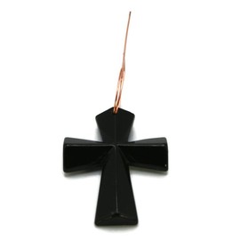Gemstone Pendants Healing Crystal Crosses with Copper Wire for Necklace (Black Onyx)