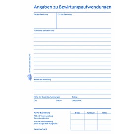 AVERY Zweckform 745 Bewirtungskostenbeleg (A5, mikroperforiert, 50 Blatt) Blau (weiß Blätter)