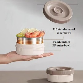 Scizorito Stackable Stainless Steel Vacuum Leakproof Thermos Bottle, Practical Office Picnic Lunch Box/Snack Box, Gift on Mother's Day, Father's Day, Christmas (2700ml/91oz)