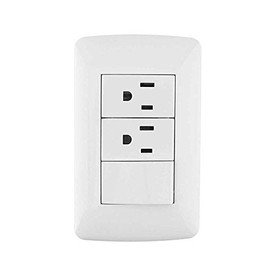 SANELEC, Apagador y 2 Contactos, Línea Nápoles, Diseño Simple, Apagadores e Interruptores, Modelo 4519