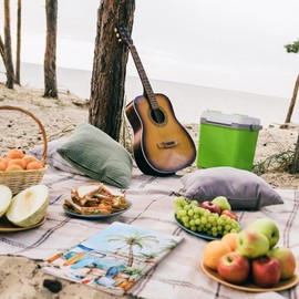 Bencailor 6 Pcs Summer Beach Kitchen Towels Ocean Hand Towels Sun Sand Sea Decorative Beach Themed Design Bathroom Towels Tree Sea Star Tea Dish Clothes for Home House Kitchen Bathroom Decoration