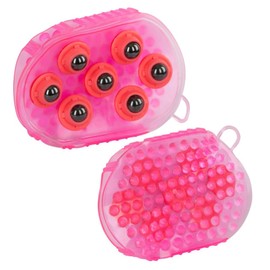 Horse & Pony Grooming Mitt, Dual Sided Massage & Curry Comb Glove, Horse Hair Brush Cleaning and Massager (Pink)