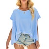 Cicy Bell Women Oversized Batwing Short Sleeve Tops Summer Irregular