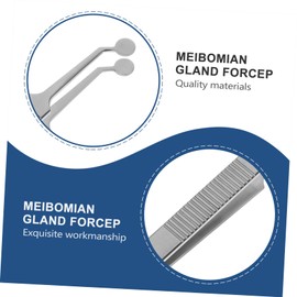 Beavorty Gland Forceps Eyelid Massage Tweezer Round Head Stainless Steel Eye Care Kit