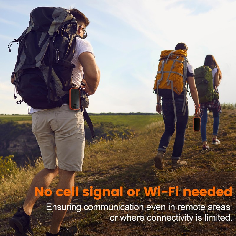 POBOVi Mesh Communicator Walkie Talkie, Group to Communicate Hands-Free While