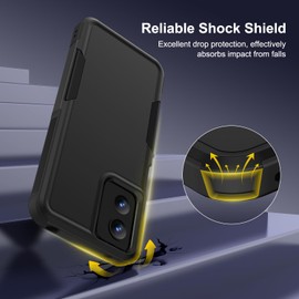 Noyabox for Moto G Play 4G 2024 Protective Case, Hard Heavy Duty Military-Grade Shell Shockproof Full Body Protection Rugged Scratch-Resistant Cover, Black