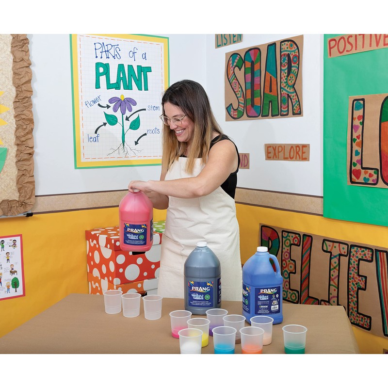 Prang Ready-to-Use Washable Tempera Paint, 1 Gallon Bottle, Green (10604)