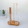 2-in-1 Incense Holder with Glass Ash Catcher – Wooden Base