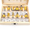 DingGreat 12 Pcs Carbide Tipped Router Bit Set, 8mm Shank