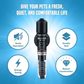 JOR Submersible Betta Heater with Sticker Thermometer for Aquarium & 25 Watts