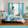 Queen Size Bedspread Set 9 Pieces, Sapphire Flower