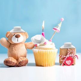 Liyquint 24-Pack Mini Western Hats, Mini Cowboy Hats, Western Mini Cowboy Hats Plastic Micro Doll Hat Craft Kit (White)