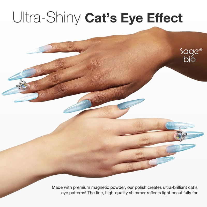SAGEBIO 15ml Cat Eye Gel Nail Polish with Magnet Shimmer