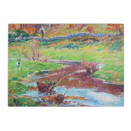 Kitchen Chopping Board Glass - Henry Moret Lands Cape at Point Evan - Textured Worktop Saver Cutting Board - Heat Resistant, Shatterproof and Hygenic - 28.5 x 20 cm