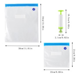Forlush Set of 10 Vacuum Bags, Reusable Vacuum Bags, Sous Vide Bags with Pump, for Travel Vacuum Bags, Food Preservation
