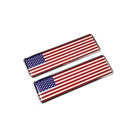 PTDecals 2 PCS Metal 3D US United States Flag Emblem Sticker The Stars and The Stripes Decals for Vehicle Auto Car Front Fenders Bumper Side Window Trunk Boot Tailgate 104.5x30mm