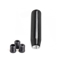 muge racing Universal Carbon Fiber Long Shift Knob 130mm Automatic/Manual Gear Shift Knob for Most Vehicles with 3 Adapters